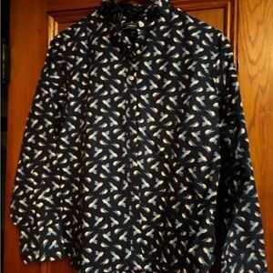 Lands' End Women’s Playful Patterned Navy Blouse